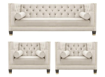 Sofa set couch velvet upholstery couches 3 pieces. set Sets Living room